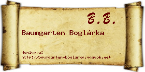 Baumgarten Boglárka névjegykártya