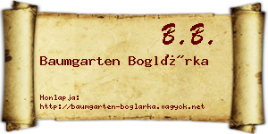 Baumgarten Boglárka névjegykártya
